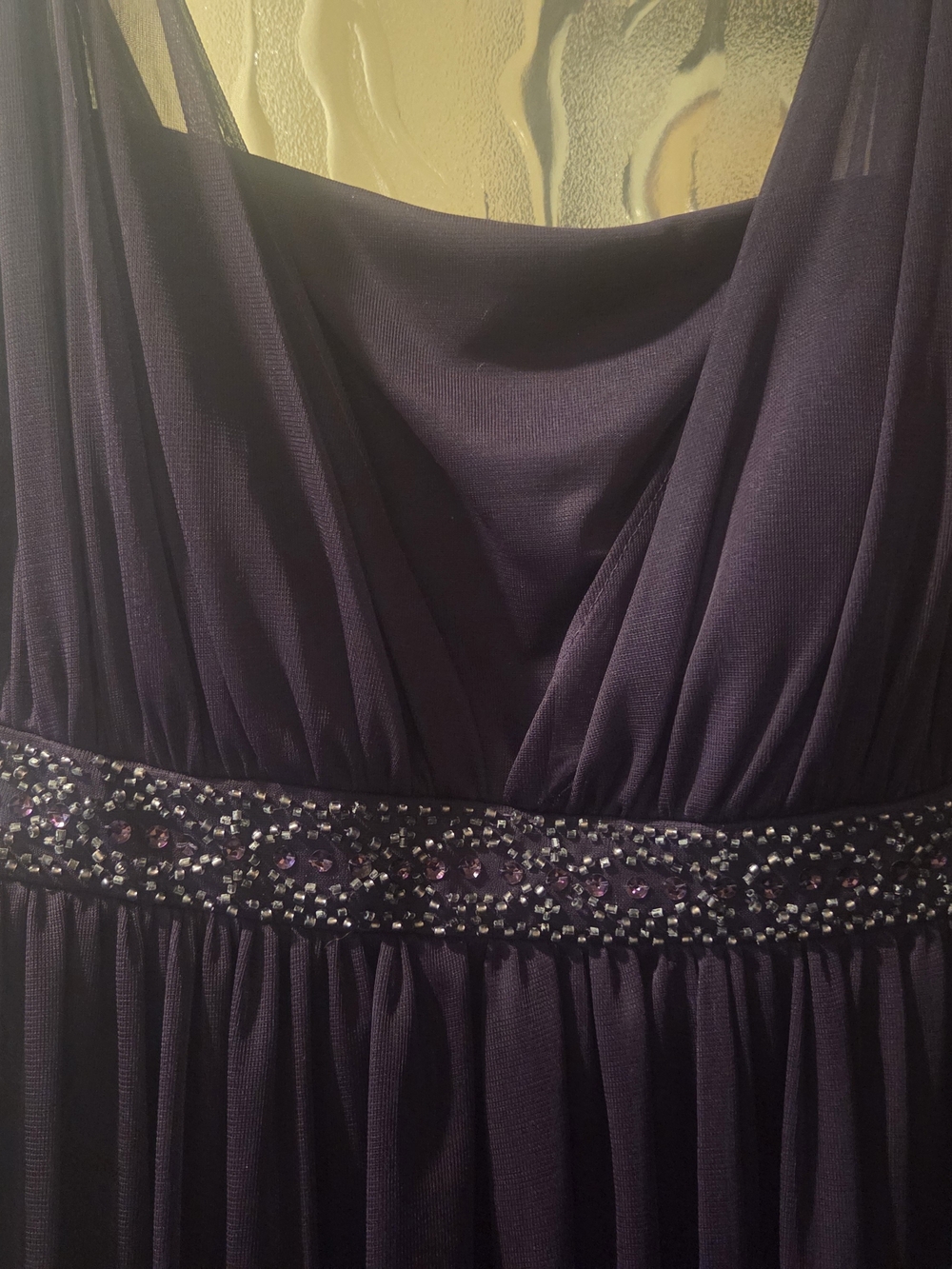 Jessica Howard Plum Beaded Waist Midi Dress